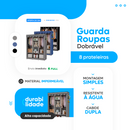 Guarda-Roupa Dobrável 3 Portas com Cabideiro e Sapateira – Portátil, Multiuso e Impermeável!