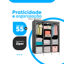 Guarda-Roupa Dobrável 3 Portas com Cabideiro e Sapateira – Portátil, Multiuso e Impermeável!