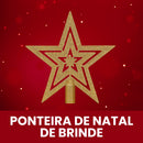 Kit Bolas de Natal Decorativas com 100 Peças  Vermelho ou Dourado | Acabamento Fosco, Brilhante e Glitter + Ponteira de Brinde | Enfeites para Árvore e Decoração Natalina