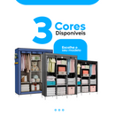 Guarda-Roupa Dobrável 3 Portas com Cabideiro e Sapateira – Portátil, Multiuso e Impermeável!