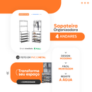 Sapateira com Cabideiro 4 Andares – Organize 12 Pares + Roupas e Acessórios em um Só Lugar!