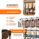 Arara Cabideiro com Sapateira e 10 Prateleiras – 4 Colunas, Super Resistente e Espaçosa para Closet e Quarto!