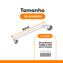 Barras de Apoio para Banheiro 80cm Inox – Segurança para Idosos, Vaso Sanitário e Corredores - Kit 4