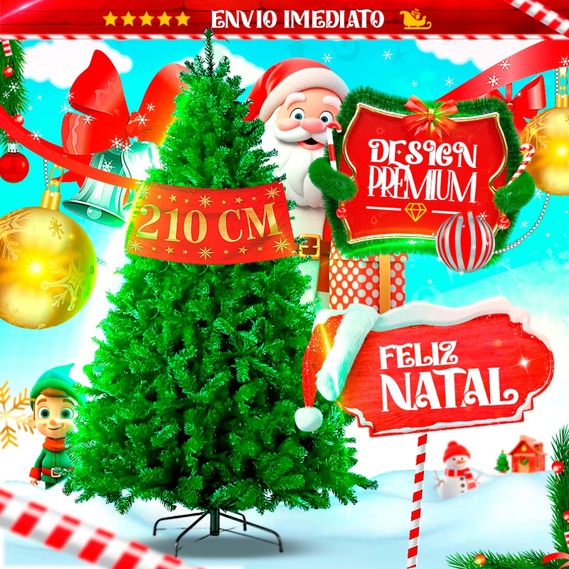 Árvore de Natal Premium 2,10m com 1000 Galhos