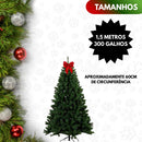 Árvore de Natal 1,50 m – 300 Galhos Densos – Base Metálica – Verde Clássico – Dobrável e Fácil de Montar