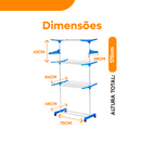 Varal de Chão Retrátil 3 Andares com Rodinhas – Organização e Praticidade para Seu Lar! 🚀