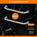 Barras de Apoio para Banheiro 80cm Inox – Segurança para Idosos, Vaso Sanitário e Corredores - Kit 2